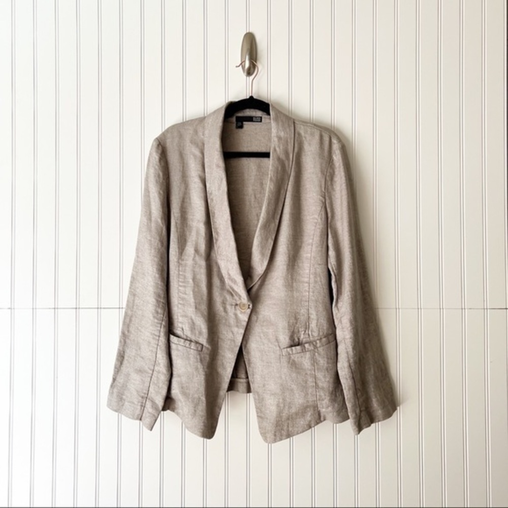 Eileen Fisher Gray Metallic Linen Blazer